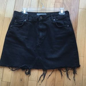 Topshop black denim skirt